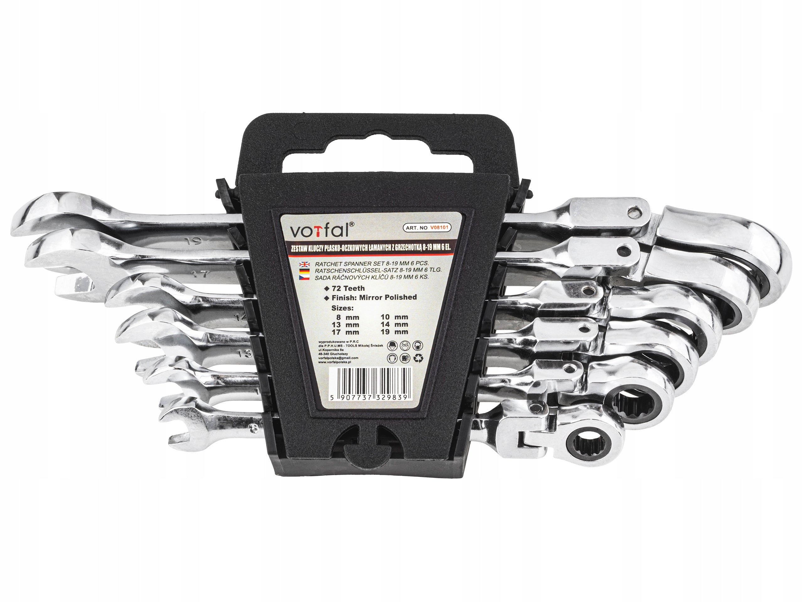 RATCHETING WRENCHES BROKEN 8-19 MM 6EL FORGED VORFAL Packaging status original