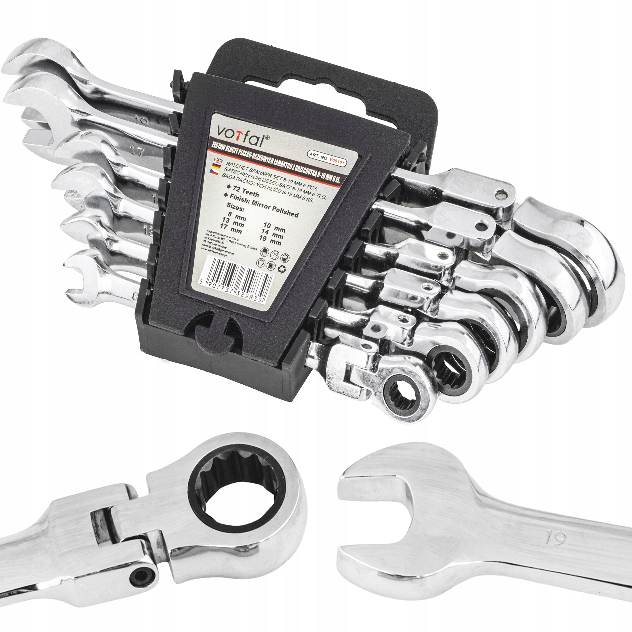 RATCHETING WRENCHES BROKEN 8-19 MM 6EL FORGED VORFAL