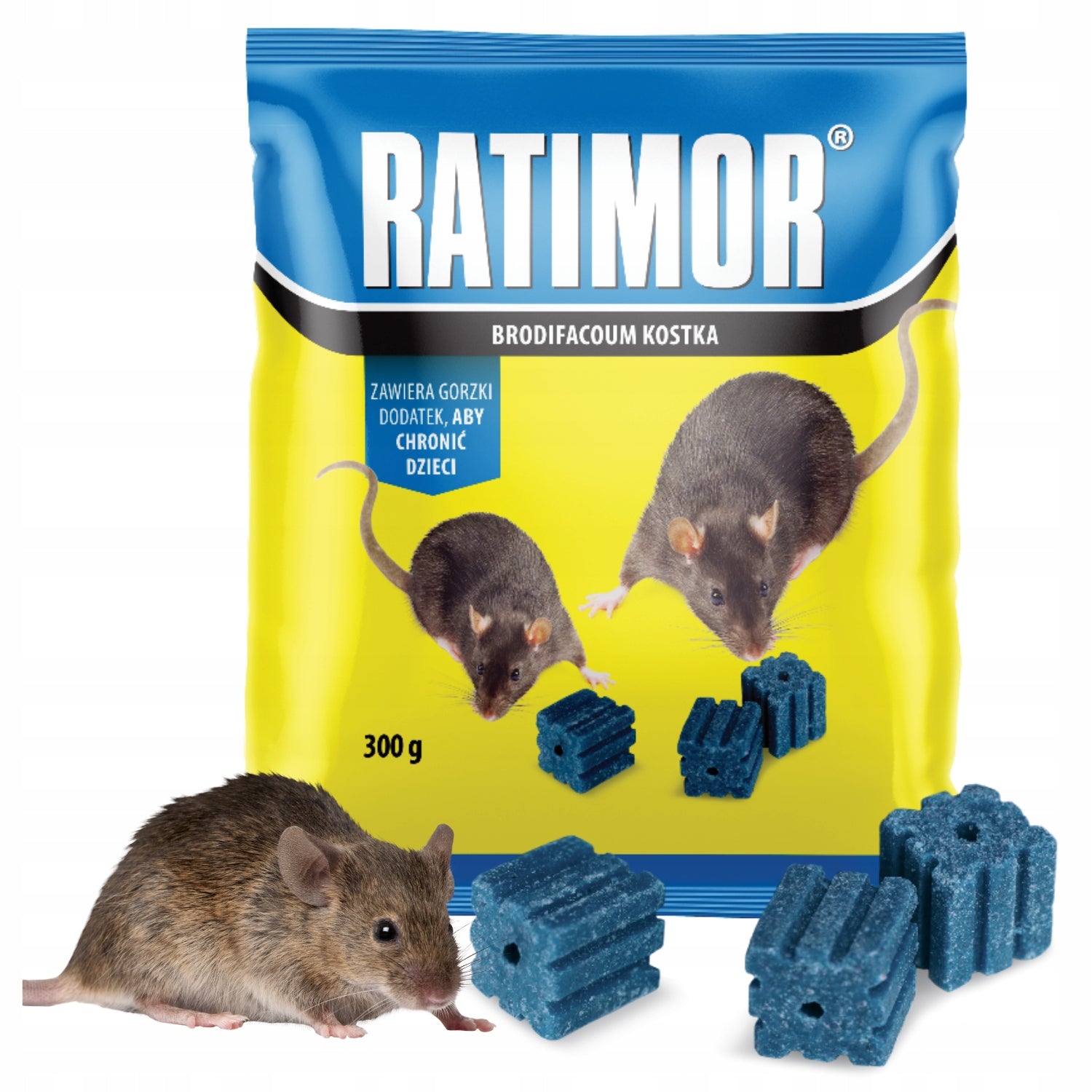 RATIMOR BRODIFAKUM Poison for mice and rats Cube 10g blue 300g