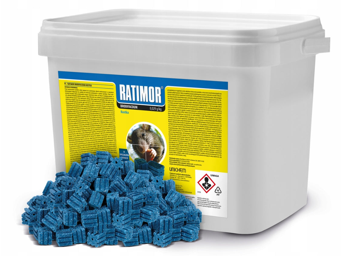 RATIMOR BRODIFAKUM Poison for mice and rats Poison Blue cube 3kg Packaging status original