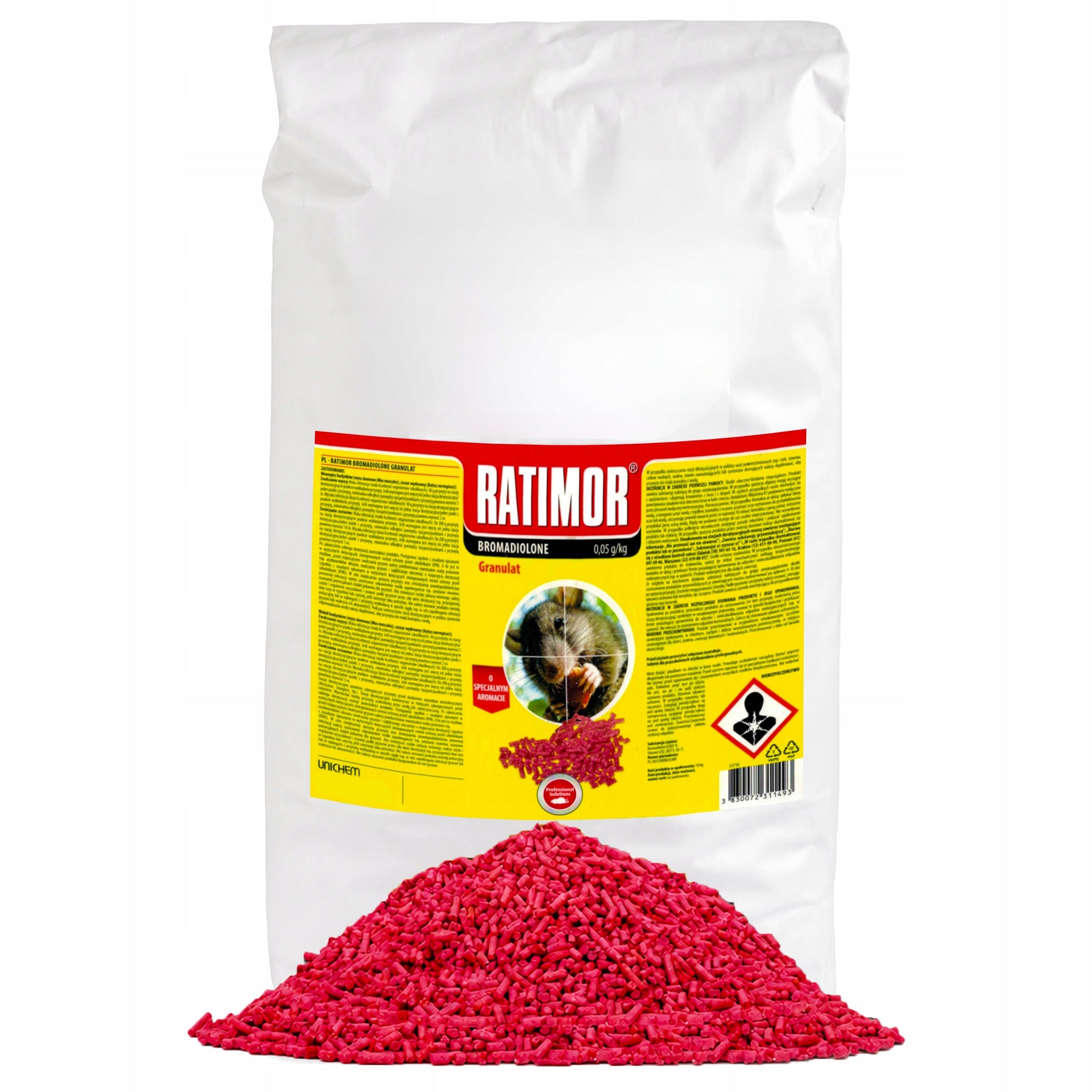 RATIMOR BROMADIOLON Poison for mice and rats Poison granules loose 10kg