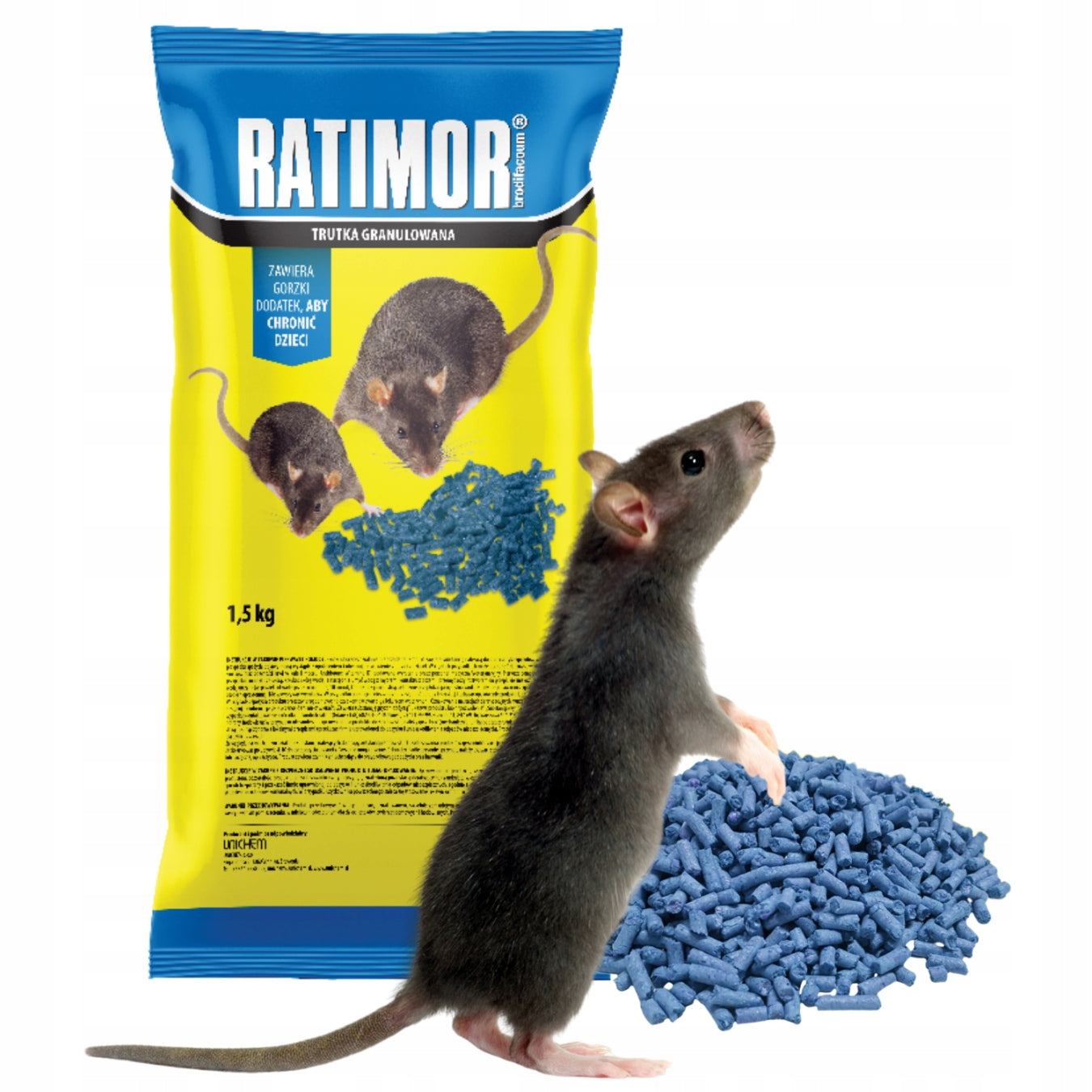 RATIMOR Poison for rats and mice granules Brodifakum 25ppm 1,5kg