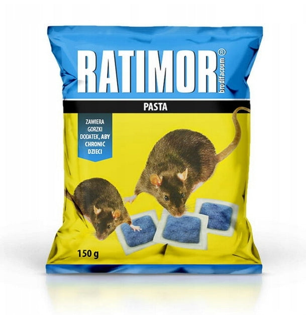 RATIMOR Poison for rats and mice paste - Brodifakum poison 29ppm 150g