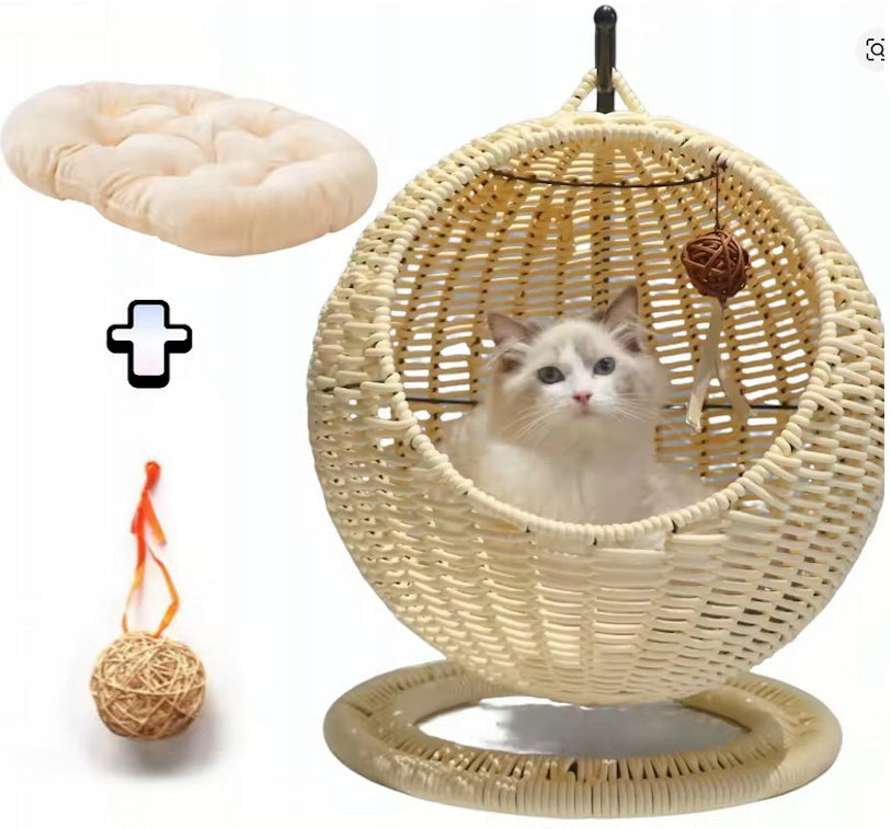 RATTAN HANGING Swing for Cat +FRAME Basket BOOTH Bed PILLOW Manufacturer code vdsgvs21065421562g