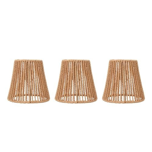 RATTAN LAMP SHADE HANDWOVEN VINTAGE FOR LIVING ROOM 3 PCS. metal Brand no brand