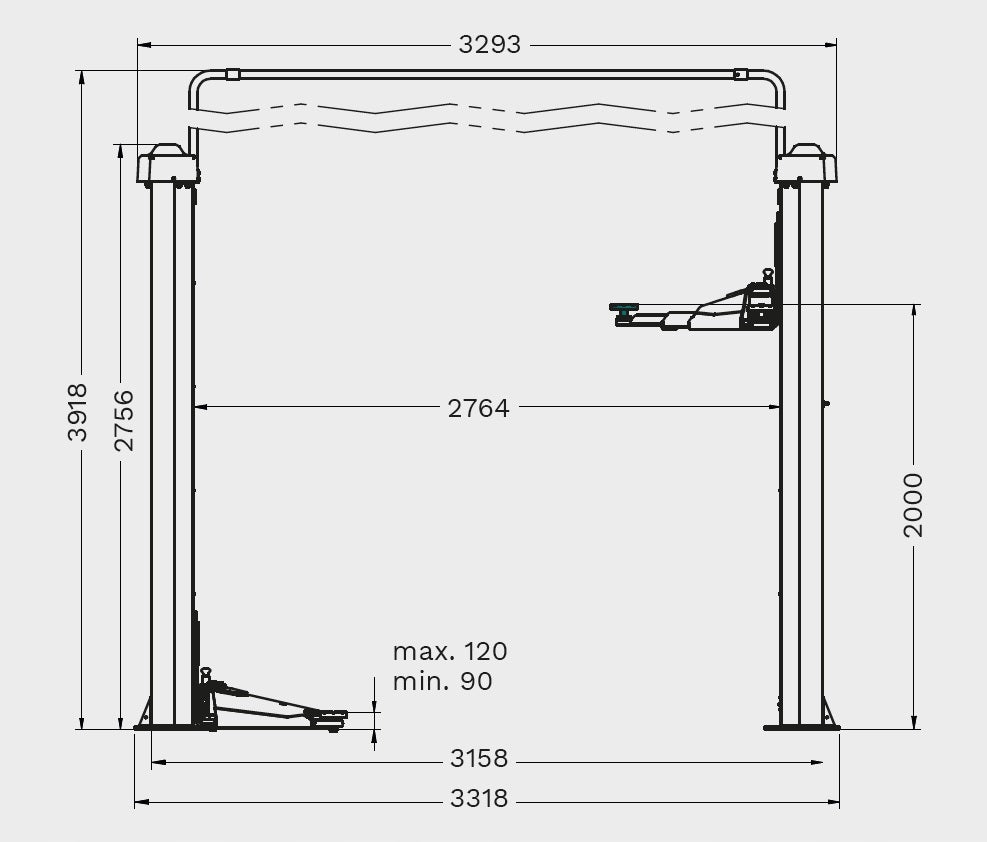 RAVAGLIOLI KPE32 LIFT 2 COLUMN SCREW TOP JOINED FOR WORKSHOP Manufacturer code RAV.KPE32.198662