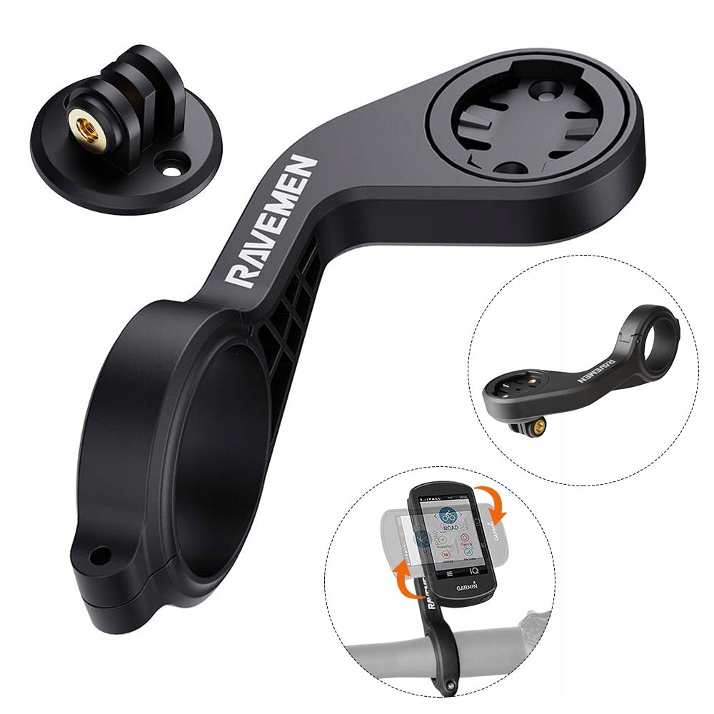 RAVEMEN AOM01 Bike Computer Mount, Only 28g, Fits 31.8mm Round Handlebars