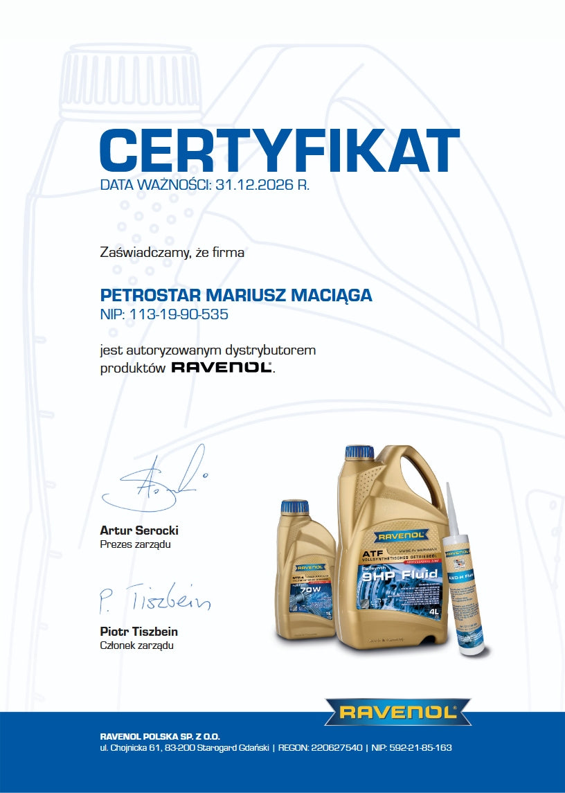 RAVENOL EFS USVO 0W20 CLEANSYNTO 4L Packaging status original