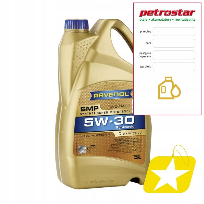 RAVENOL SMP SAE 5W30 VW 504/507 CLEANSYNTO 5L