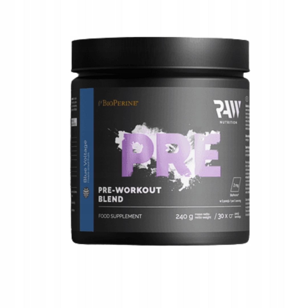 RAW NUTRITION PRE-WORKOUT BLEND 240g CITRULLINE + TAURINE /PUMP - RASPBERRY Brand Raw Nutrition