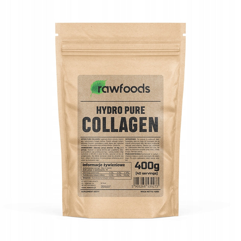 RAWFOODS HYDRO PURE COLLAGEN 400 G HYDROLYZED BEEF COLLAGEN!