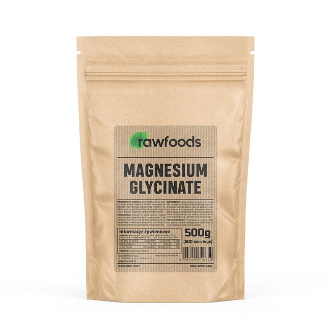 RAWFOODS MAGNESIUM GLYCINATE 500G MAGNESIUM GLYCINATE MAGNESIUM CHELATE POWDER