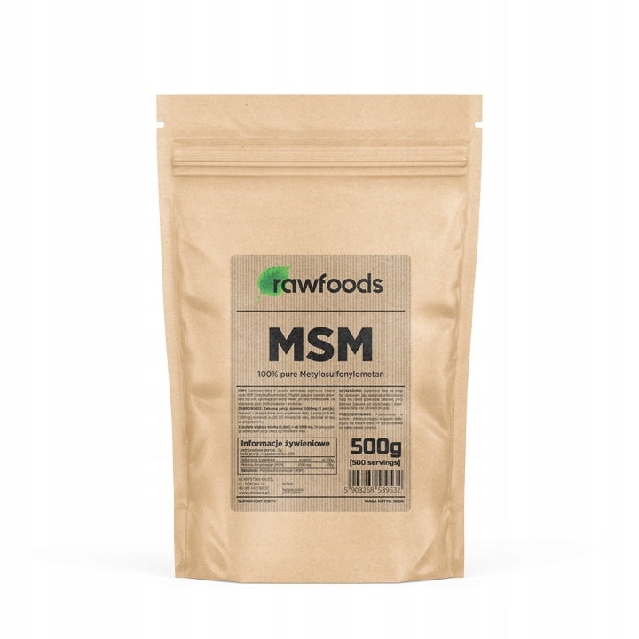 RAWFOODS PURE MSM 500G ORGANIC SULFUR POWDER PURE POWDER NATURAL