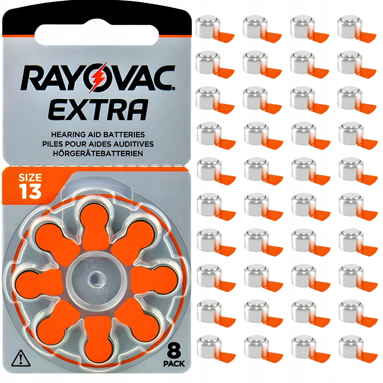 RAYOVAC EXTRA 13 PR48 Hearing Aid Batteries x 40 Pieces Packaging status original