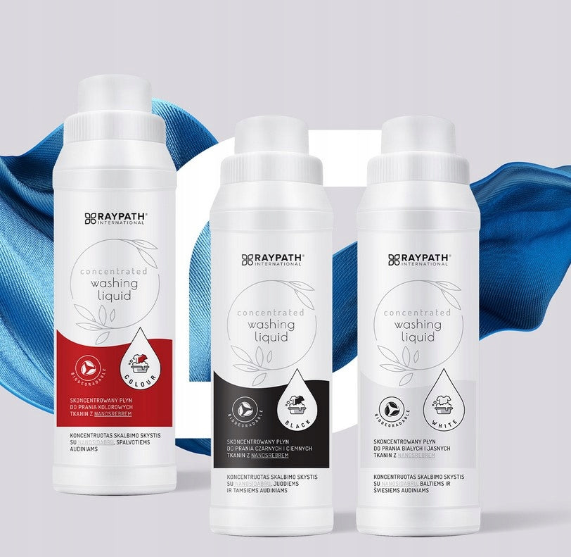 RAYPATH SET Black Light Colour Washing Liquid with Nanosilver 500ml Brand Raypath