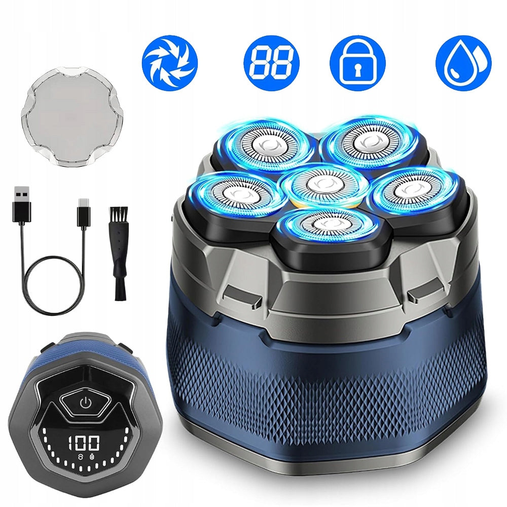 RAZOR FOR BALD ROTARY SHAVER 6IN1 SMART USB-C