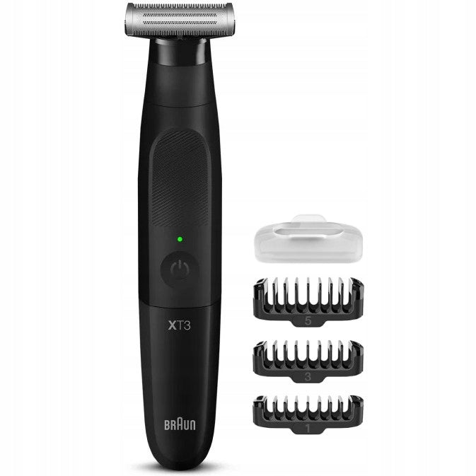 RAZOR TRIMMER MEN'S BEARD BODY SHAVER BRAUN XT3-100 WET-DRY 3CAPS Charging time 480 min