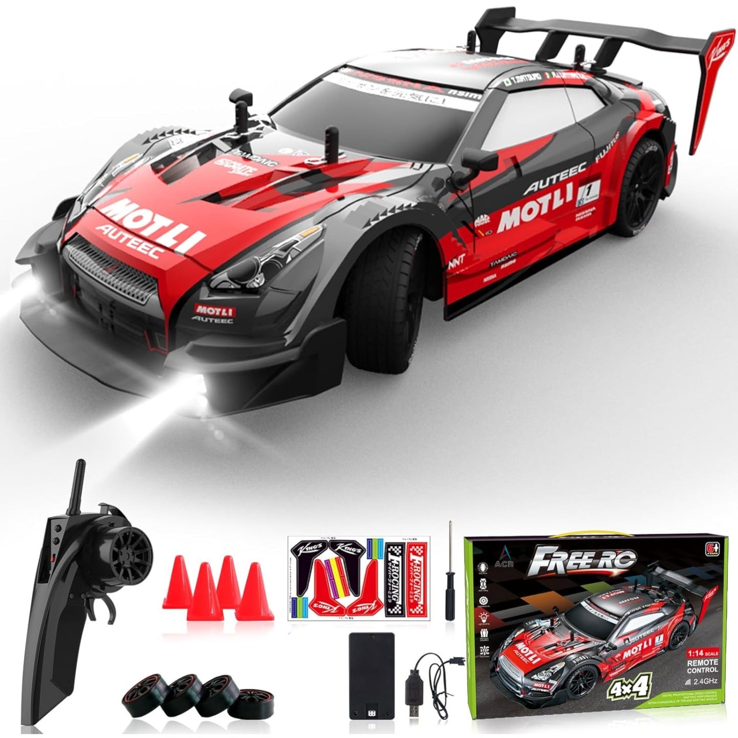 RC CAR FOR DRIFT AUTO RACING REMOTE CONTROLLED DRIFT 4x4 PILOT 2,4 Packaging status original