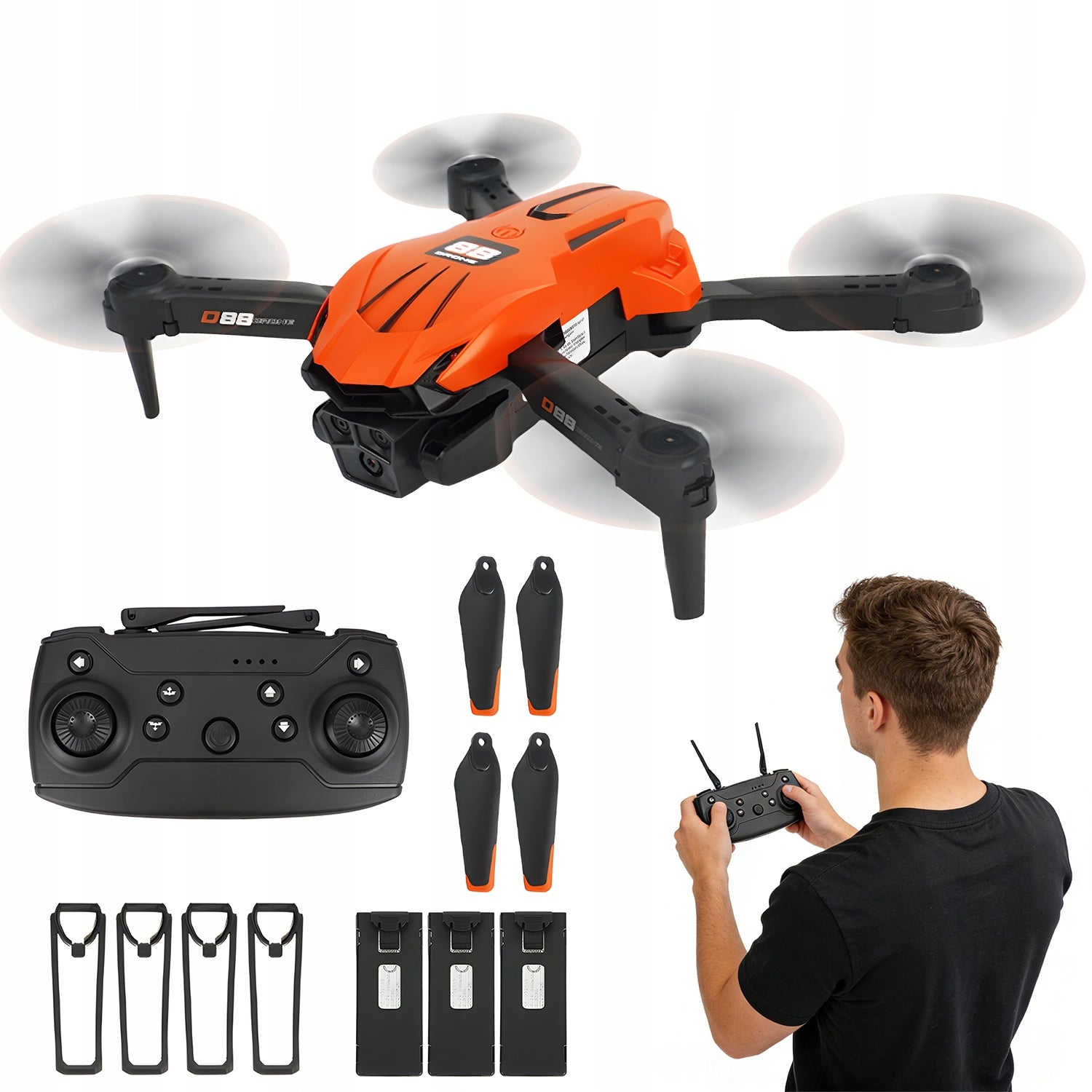 RC DRONE WITH TWO CAMERAS OPTICAL POSITIONING RETURN TO BASE