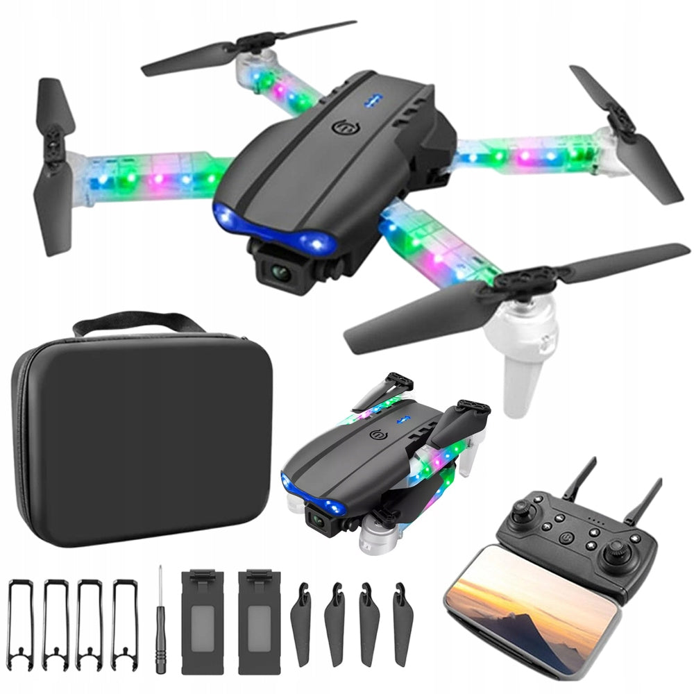 RC Drone E99d Wifi With 2 Cameras With Led Light 2 X Rechargeable Batteries + Suitcase Gift