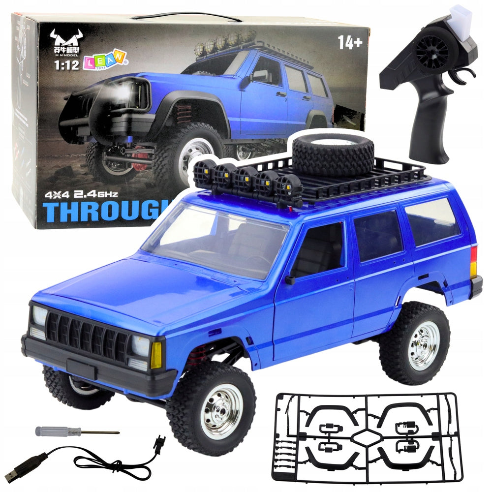 RC Off-Road Car 4x4 MN78 Blue Scale 1:12 Lean Toys