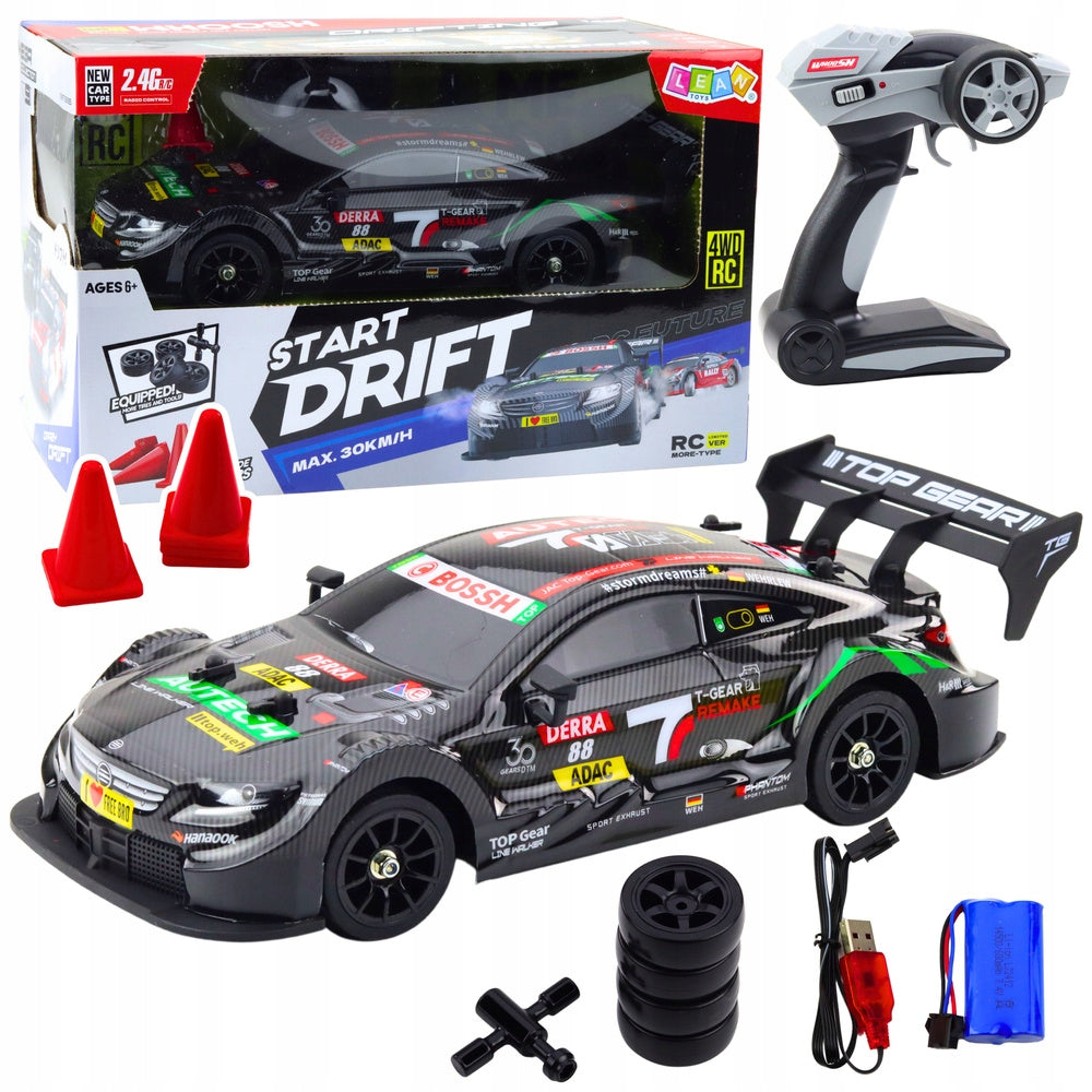 RC Remote Controlled Racing Car 1:16 DRIFT BLACK 30 KM/ H LED