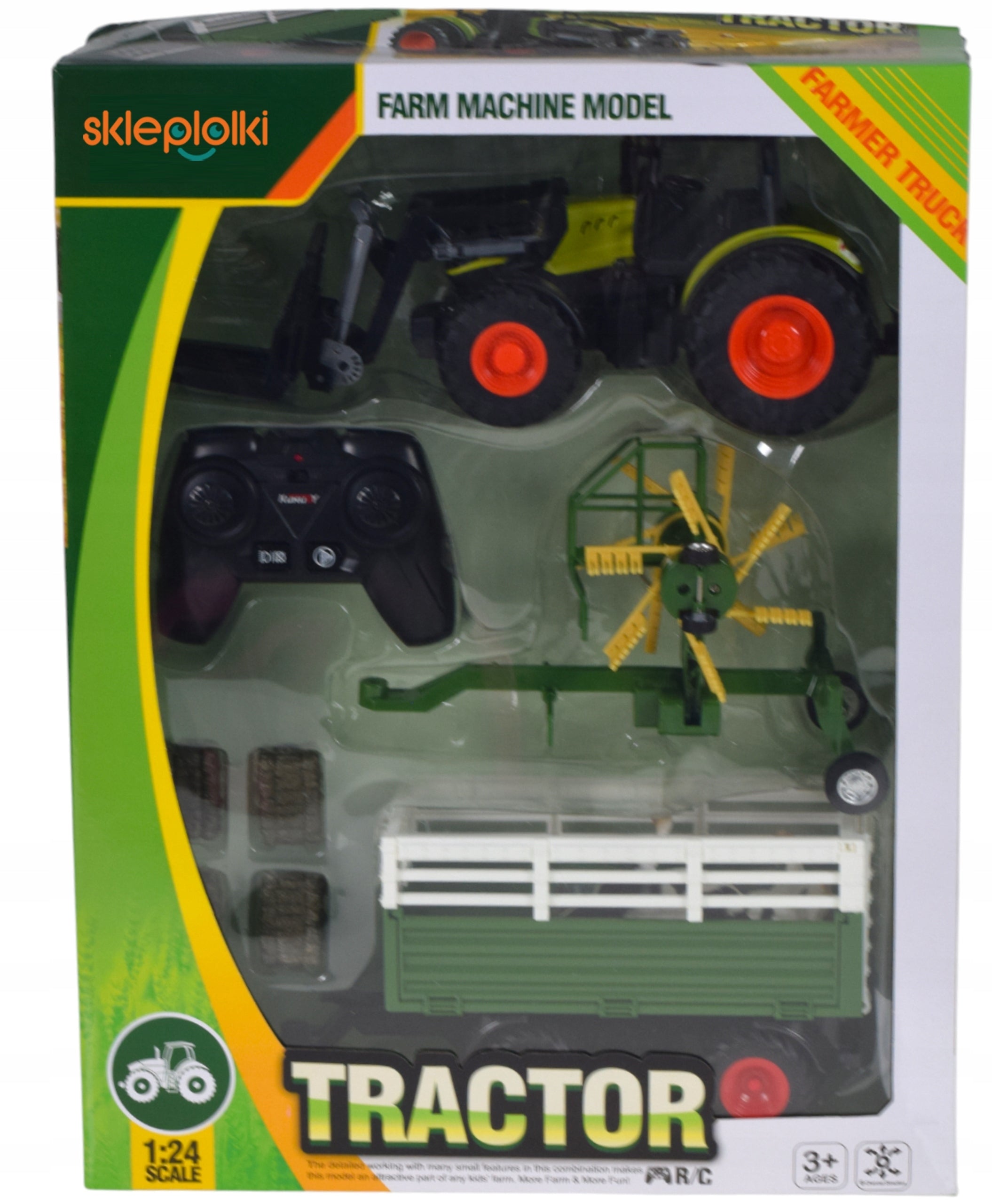 RC Remote Controlled Tractor with 2 Trailers Set for Kids on Remote Control Brand Skleplolki