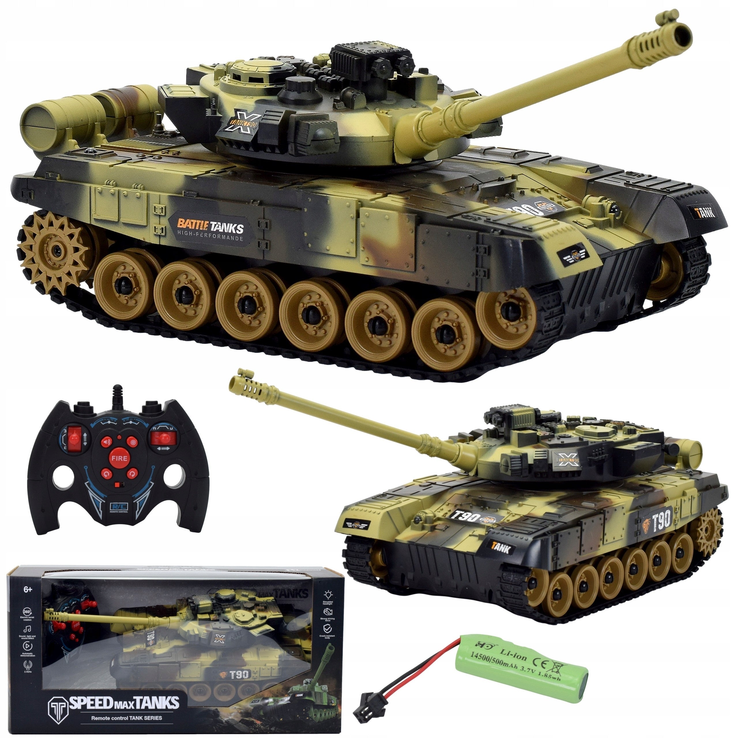 RC TANK REMOTE CONTROLLED ROTATING TURRET ARIMIA PILOT 2,4 GHz GIFT