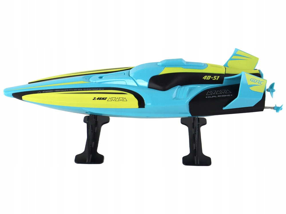 RC Water Boat 2.4G Yellow Turquoise Waterproof Remote Control Fun Kind floating