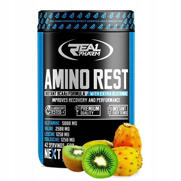 REAL PHARM AMINO REST BCAA AND GLUTAMINE 500G KIWI CACTUS