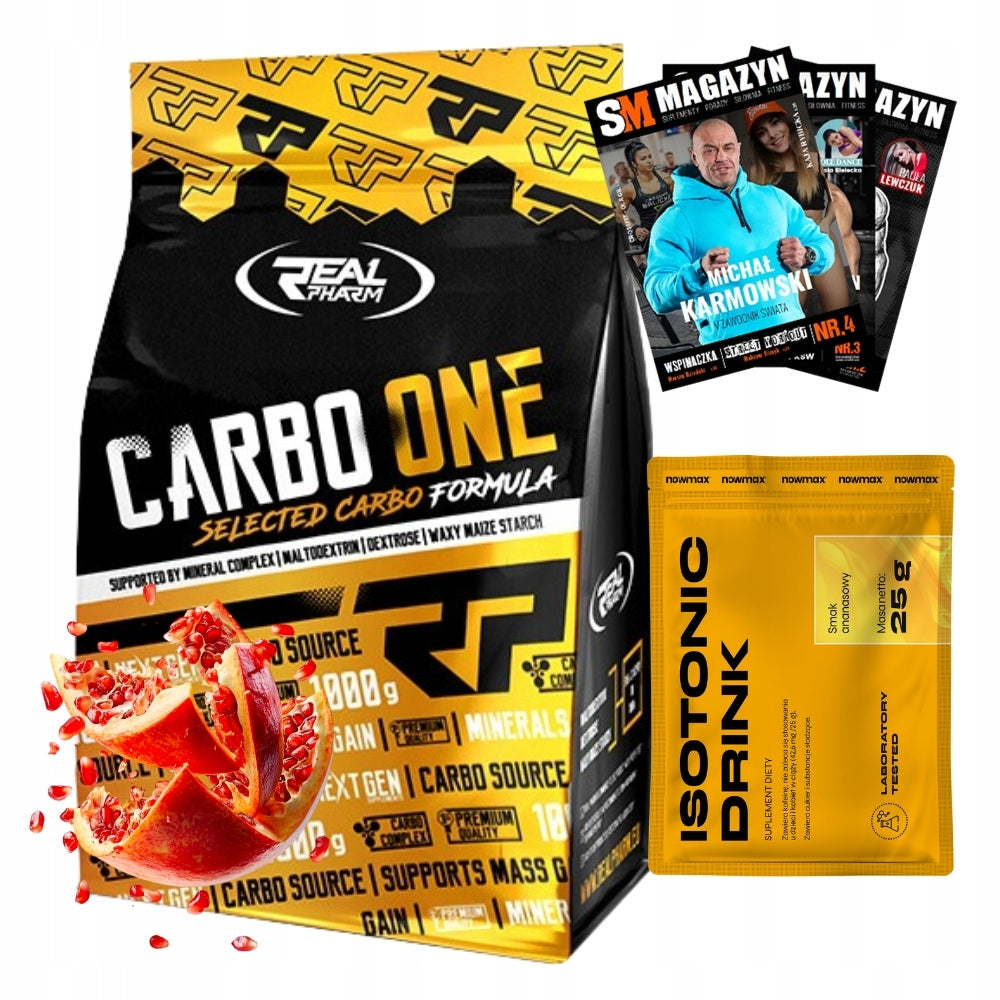 REAL PHARM CARBOONE 1000 G CARBO ENERGY COALS + nowmax 25 g ISOTONIC DRINK