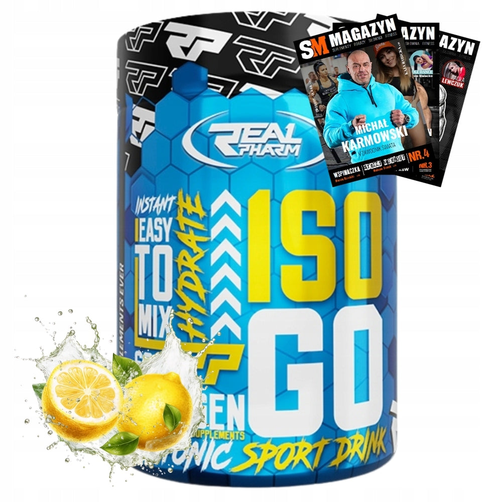 REAL PHARM ISO GO 600 g CARBOHYDRATES BCAA VITAMINS ENERGY HYDRATION