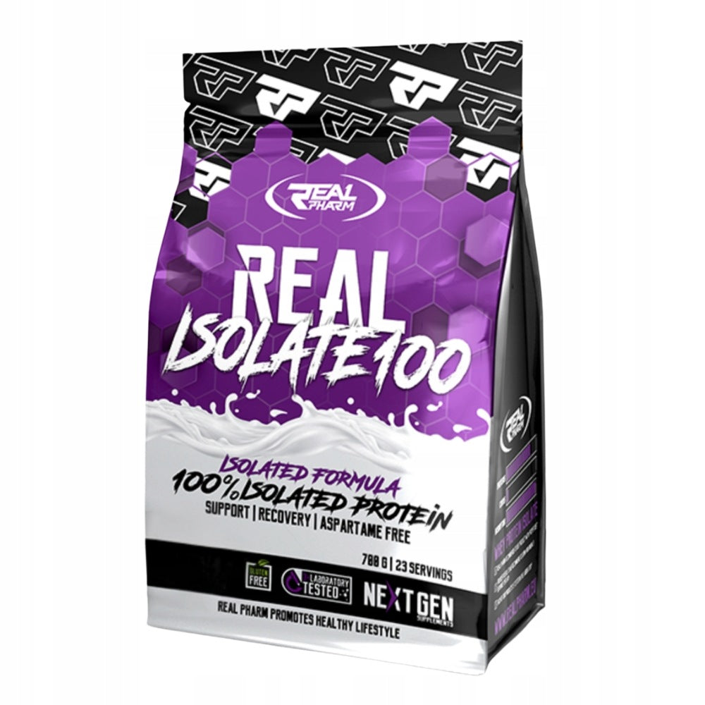 REAL PHARM ISOLATE 100 700g PROTEIN SUPPLEMENT MUSCLE MASS STRENGTH Expiration date at least six months from the date of purchase