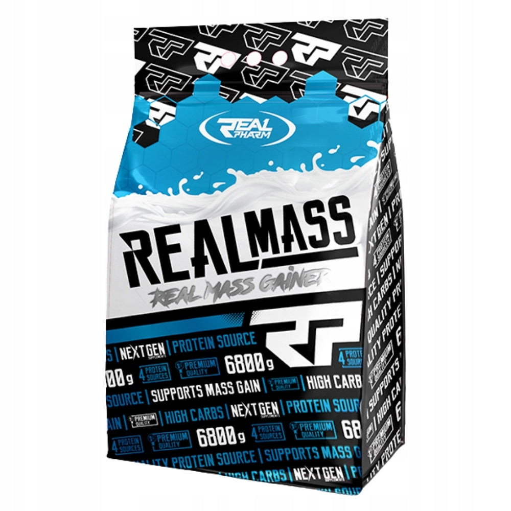 REAL PHARM MASS 6800g MEGA GAINER PROTEIN STRENGTH MASS MUSCLE REGENERATION Expiration date at least six months from the date of purchase