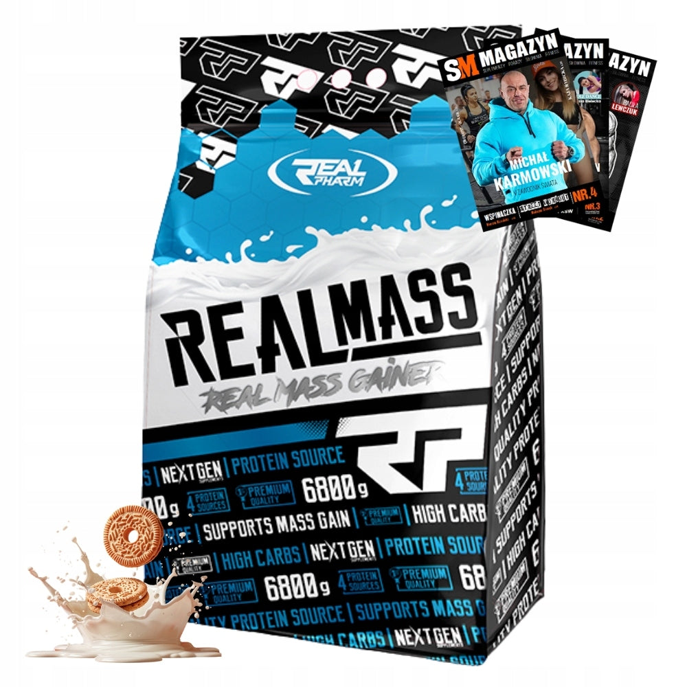 REAL PHARM MASS 6800g MEGA GAINER PROTEIN STRENGTH MASS MUSCLE REGENERATION