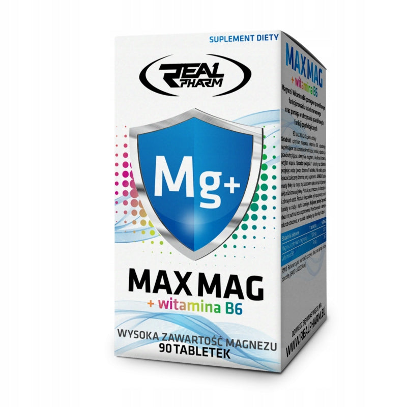 REAL PHARM MAX MAG + B6 MAGNESIUM VITAMIN B6 MUSCLES BONE FATIGUE 90 tabl