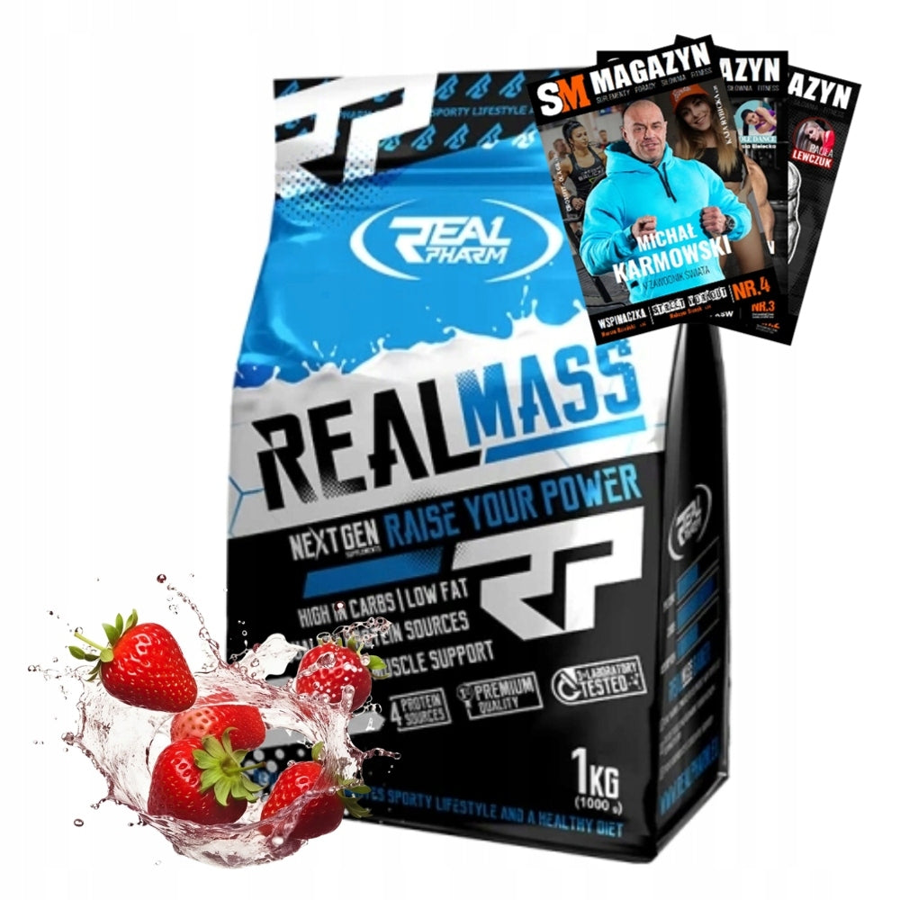 REAL PHARM REAL MASS 1000g GAINER MALTODEXTRIN PROTEIN AMINO ACIDS BCAA