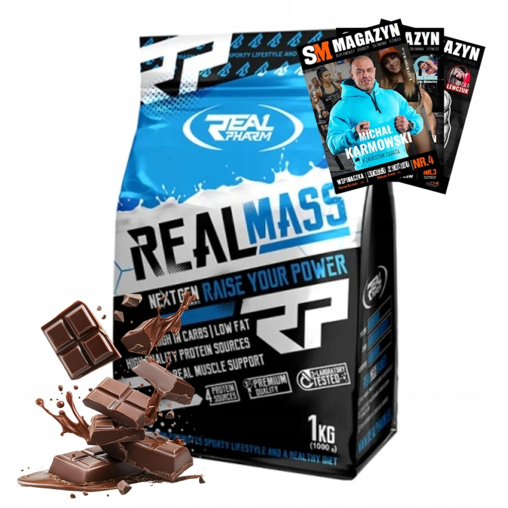 REAL PHARM REAL MASS 1000g MEGA GAINER MALTODEXTRIN WHEY PROTEIN