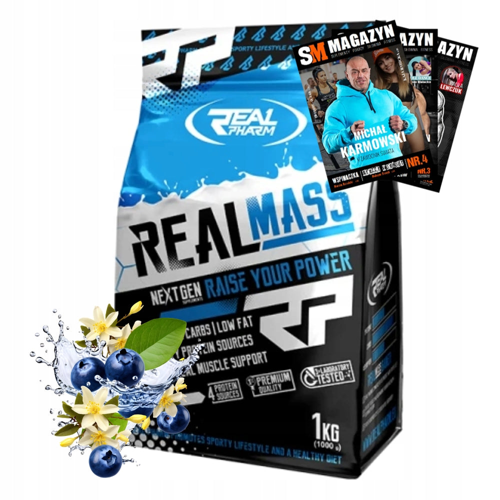 REAL PHARM REAL MASS 1000g MEGA GAINER PROTEIN BCAA MALTODEXTRIN MUSCLE
