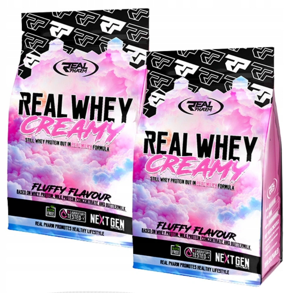 REAL PHARM WHEY CREAMY 700 g PROTEIN INCREASE IN MUSCLE MASS STRENGTH REGENERATION Expiration date at least six months from the date of purchase