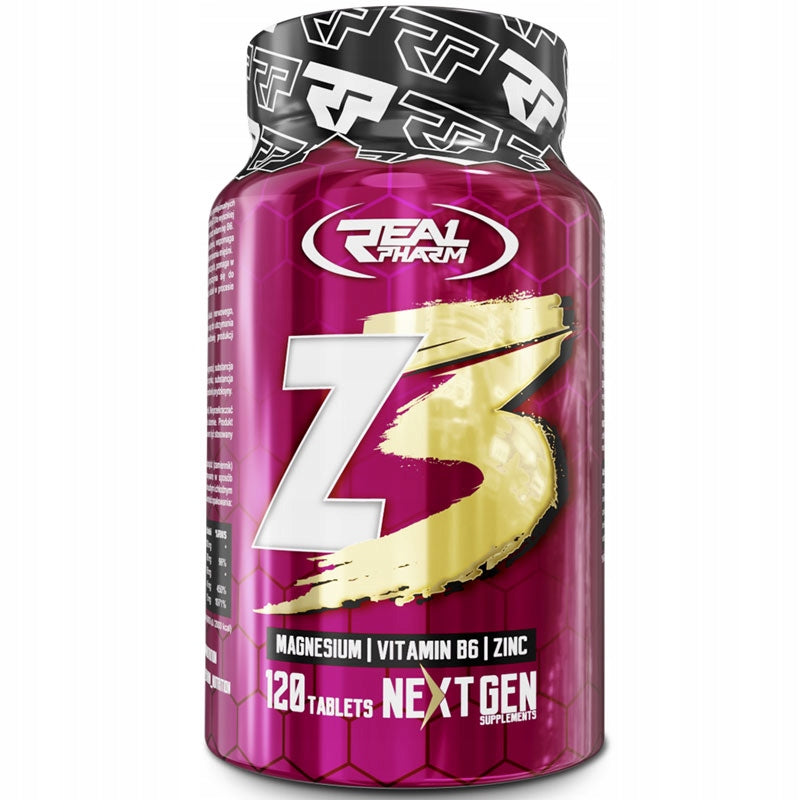 REAL PHARM Z-3 Magnesium Zinc Vitamin B6 120 Capsules