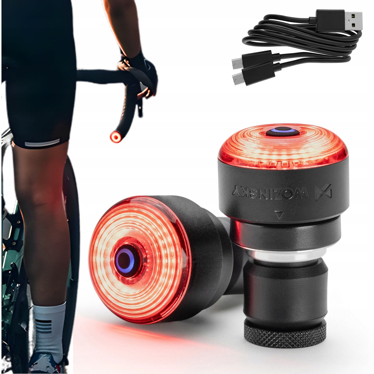 REAR BICYCLE LIGHTS FOR HANDLEBARS BICYCLE LIGHTING WATERPROOF 2 pcs.