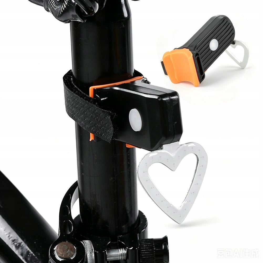 REAR BIKE LIGHT LED HEART WATERPROOF WITH USB MTB CHARGING
