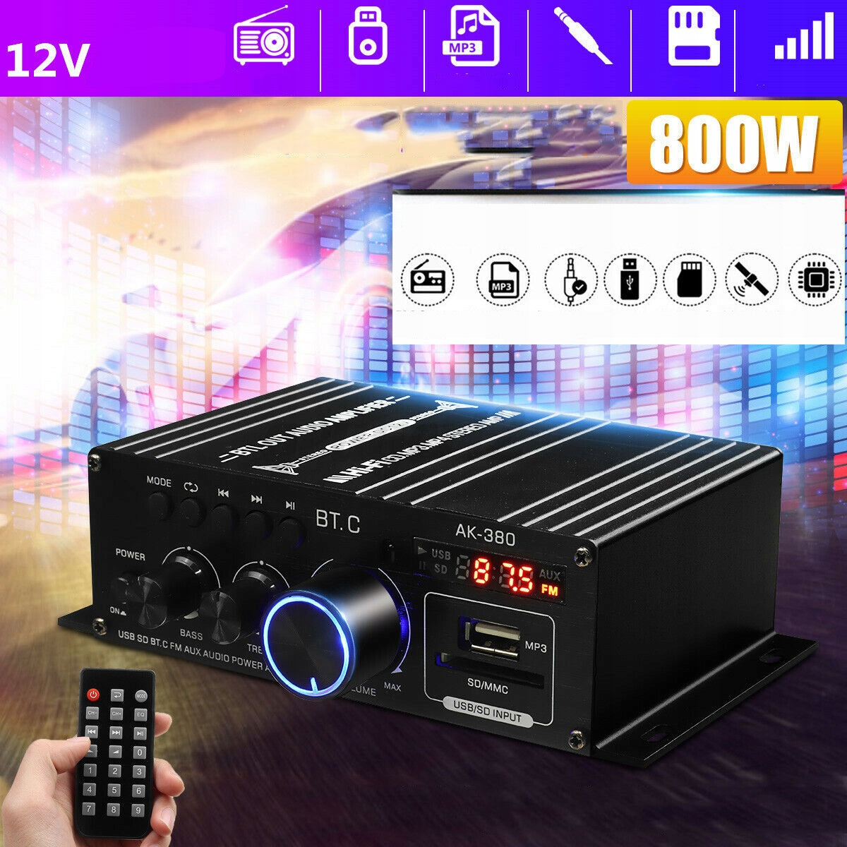 RECEIVER HIFI AMPLIFIER STEREO BLUETOOTH RADIO DIGITAL POWER AMPLIFIER Manufacturer code CR7516111100