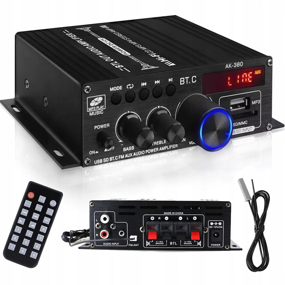 RECEIVER HIFI AMPLIFIER STEREO BLUETOOTH RADIO DIGITAL POWER AMPLIFIER