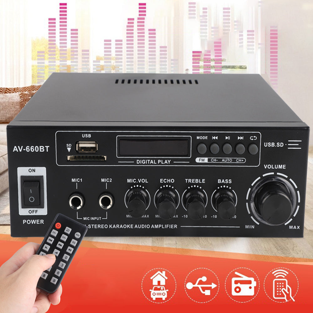 RECEIVER STEREO AMPLIFIER BLUETOOTH FM +PILOT Model Wzmacniacz cyfrowy