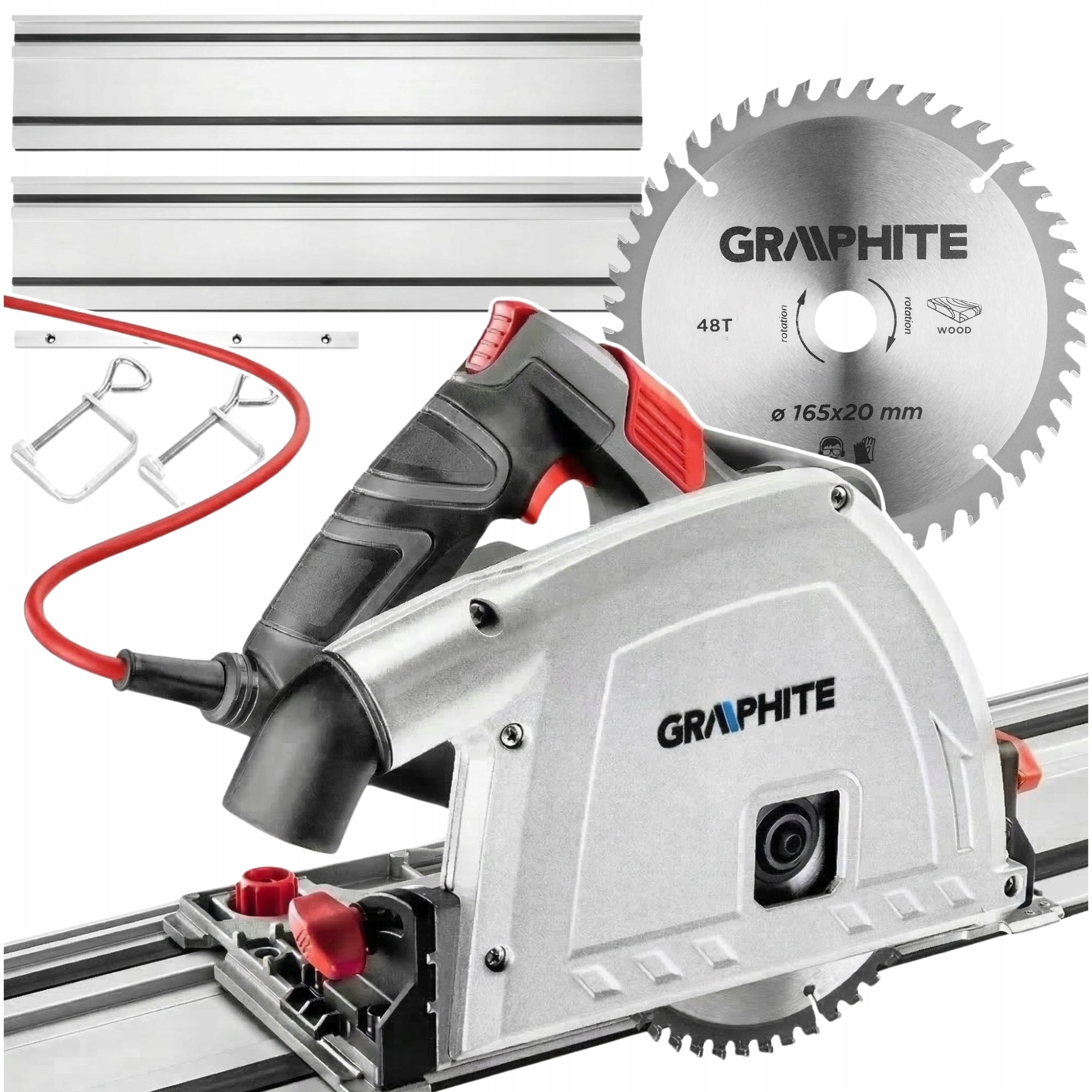 RECESS SAW WITH GUIDE RAIL 2x 70cm RECESSED SAW SHIELD GRAPHITE