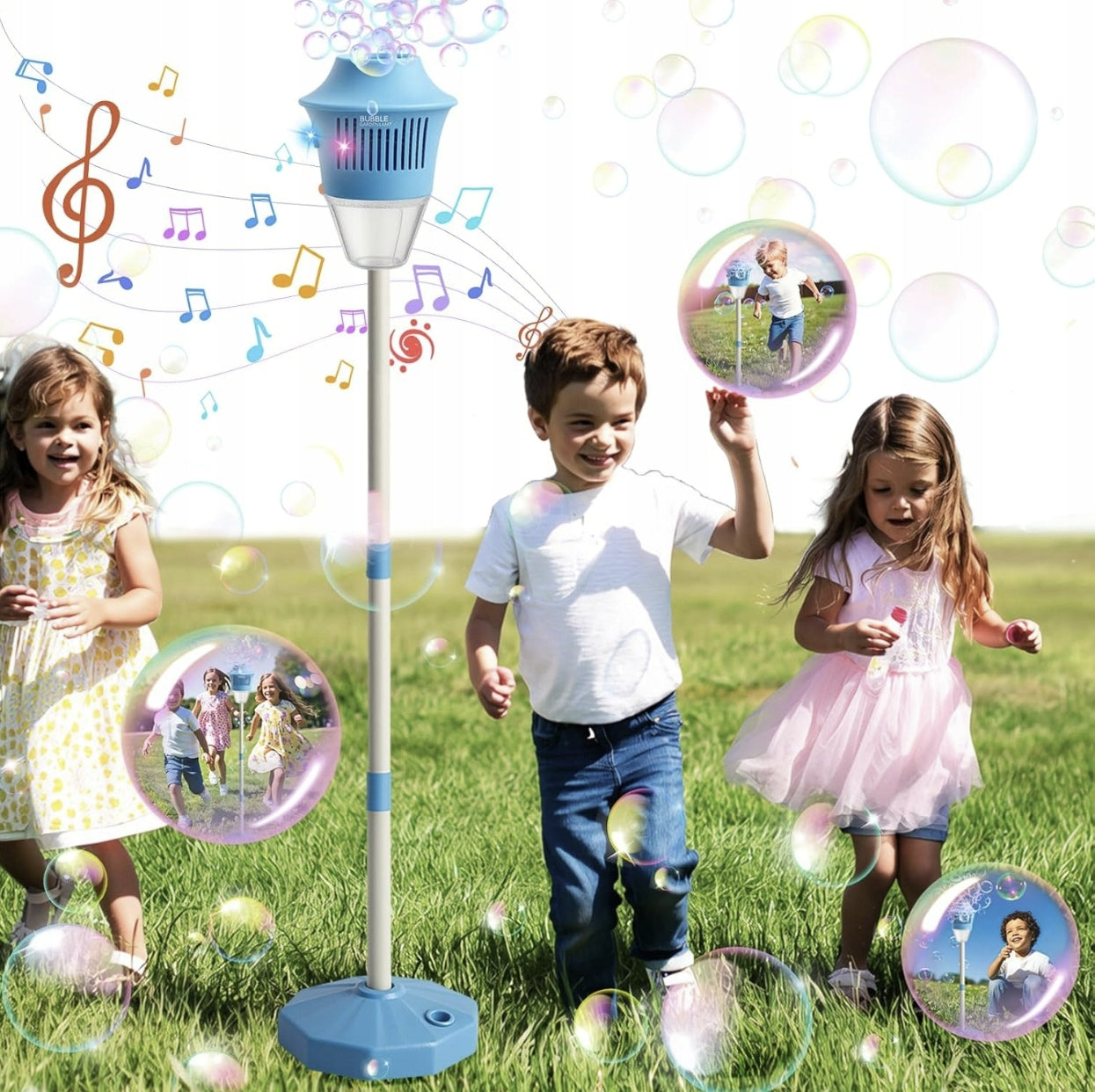 RECHARGEABLE AND AUTOMATIC SOAP BUBBLE MACHINE WITH LIGHTS AND MUSIC Brand no brand
