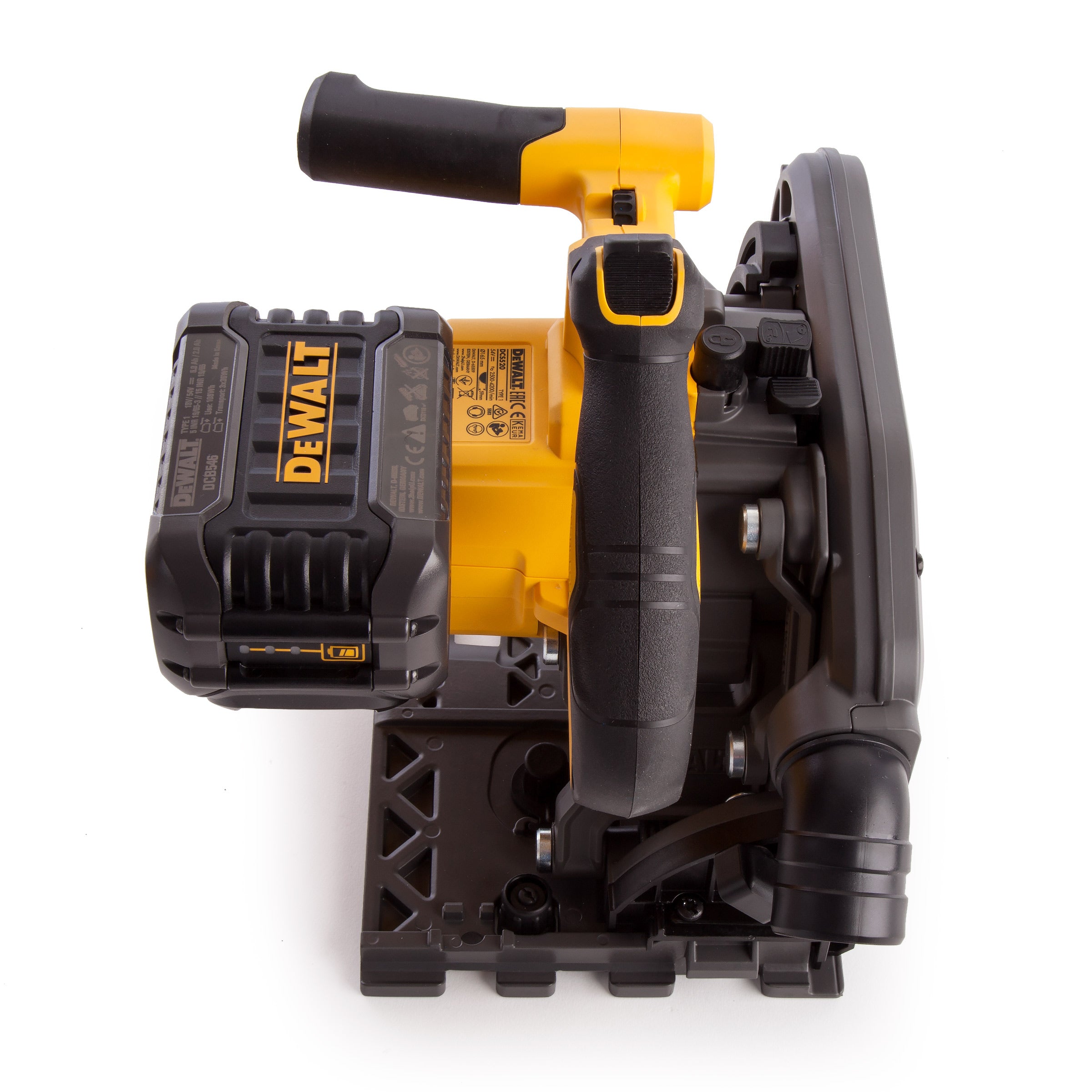 RECHARGEABLE CIRCULAR SAW DEWALT DCS520T2R 2x6,0Ah + RAIL Maximum power 1300 W