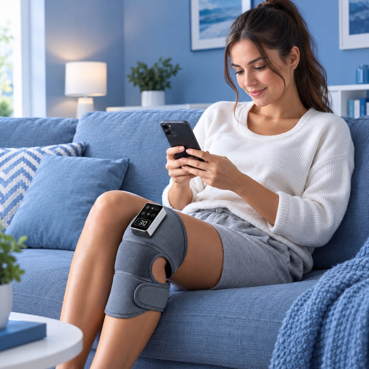 RECHARGEABLE KNEE MASSAGER VIBRATION WITH HEATING JOINT PAIN ELECTRIC Brand no brand